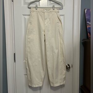 Everlane High-Rise Barrel Pant in Off-White